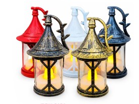 Mini lampara farol antiguo con hojas